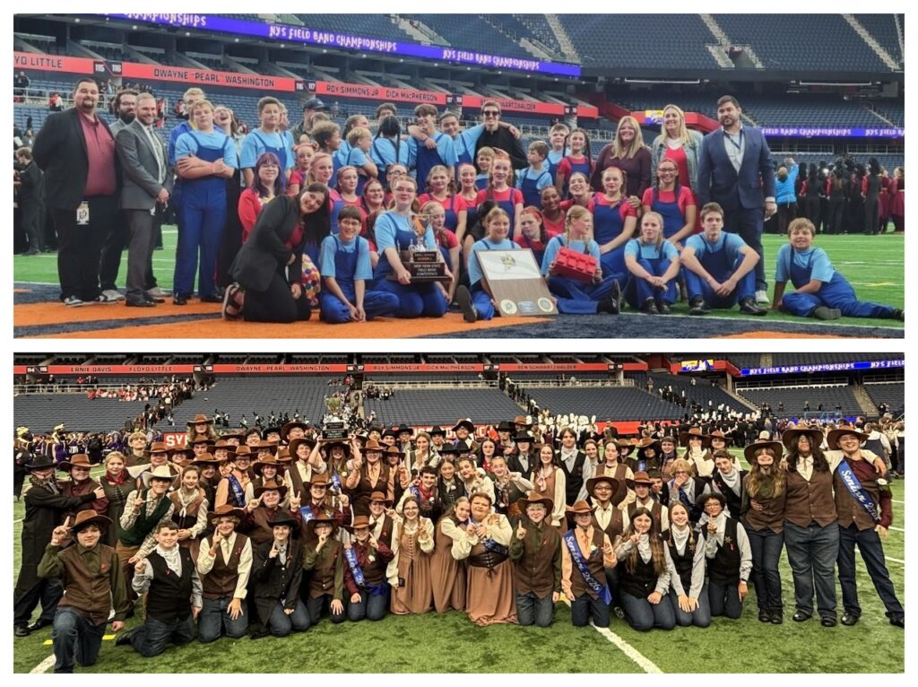 Dos bandas de música del centro de Nueva York reescriben la historia con un título estatal: “Estaban listos para derribar”